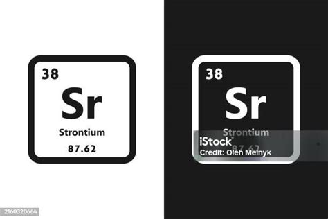 Strontium Sr Chemical Periodic Element Icon The Chemical Element Of The Periodic Table Sign With