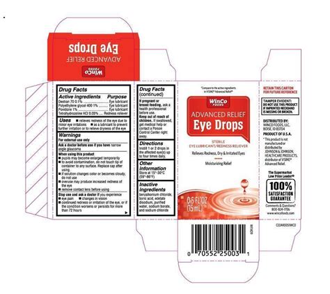 Dailymed Winco Advanced Relief Eye Drops Dextran 70 Polyethylene Glycol 400 Povidone