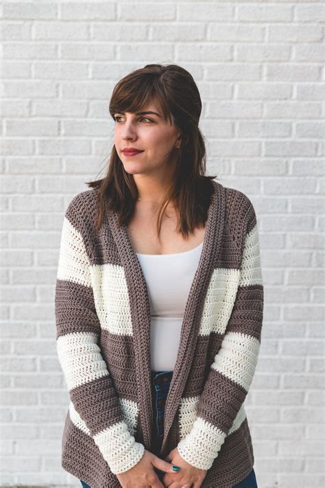 Crochet Slouchy Stripe Cardigan • Sewrella