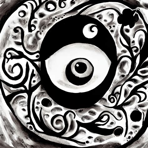 Eyeball Flowers Black And White Moonlight Creepy Witch Cauldron