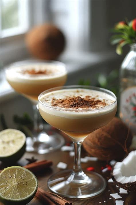 Tropical Coconut Drink, Tropical Cocktail with Coconut Milk and a Hint ...