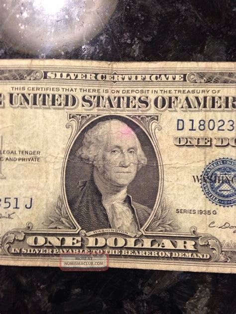 Rare Old 1935 G U S Blue Seal 1 One Dollar Bill Silver Certificate