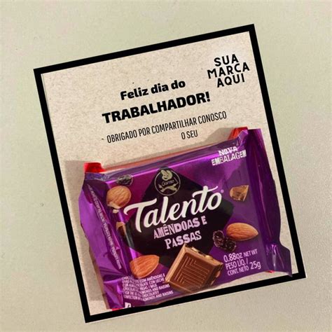 Cartao Talento Chocolate Dia Do Trabalhador Produtos Elo