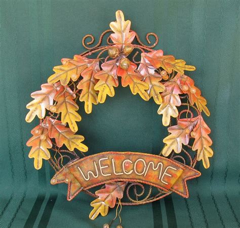 Metal Autumn Wreath 1980 Fall Colors By Catiques On Etsy