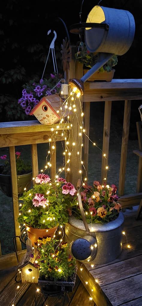 Updated watering can fairy lights | Fairy lights, Fairy garden, Outdoor ...