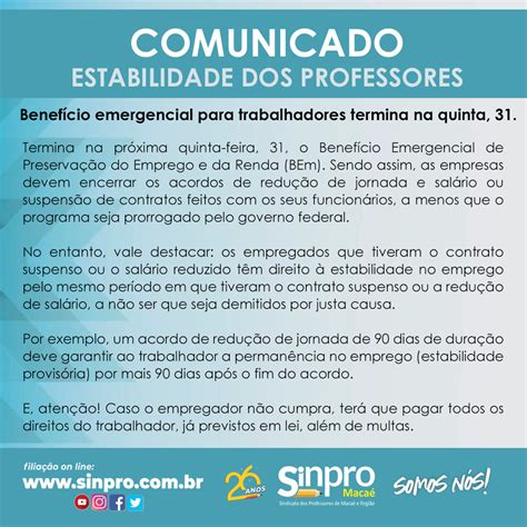 Comunicado Importante Sinpro Maca