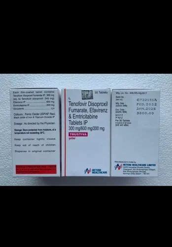 Trustiva Tenofovir Efavirenz Emtricitabine Tablet Prescription