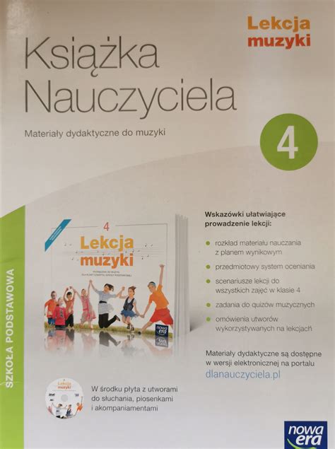 Lekcja Muzyki Nowa Era Książka Nauczyciela Klasa 4 Niska cena na