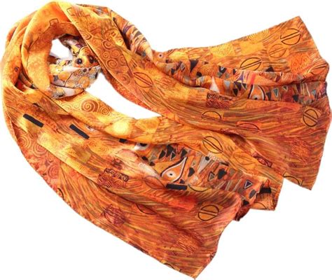 Prettystern Women Extra Long Art Nouveau Gustav Klimt Art Silk Scarf