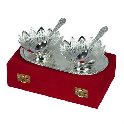 Silver Plated Brass Bowl Set Of Piece Packaging Type Box At Rs