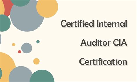 Certified Internal Auditor Cia Certification