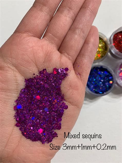 Glitter Holographic Glitter 3mm Mixed Sequins Holographic Etsy