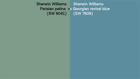 Sherwin Williams Parisian Patina Vs Georgian Revival Blue Side By Side