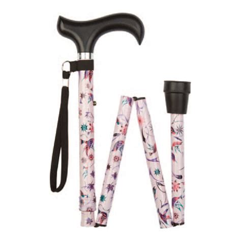 Ziggy Pink Floral Adjustable Walking Stick Health And Care