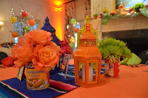 Table Arrangement For Fiesta Themed Rehearsal Dinner Event Design