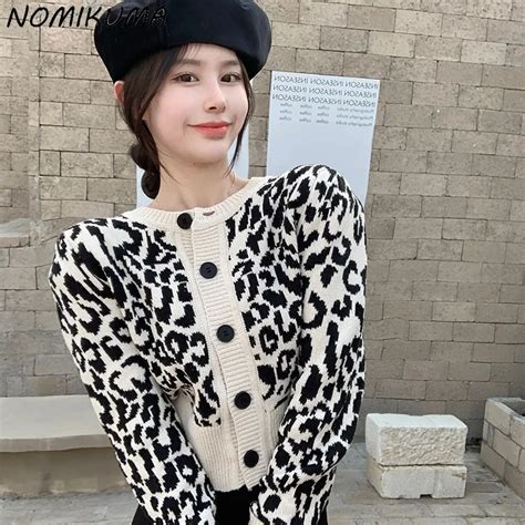 Nomikuma C Rdigan De Punto Con Estampado De Leopardo Para Mujer Jersey