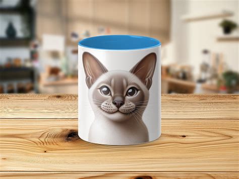 Personalized Cat Mug Custom Siamese Cat Portrait Coffee Cup Pet Lover