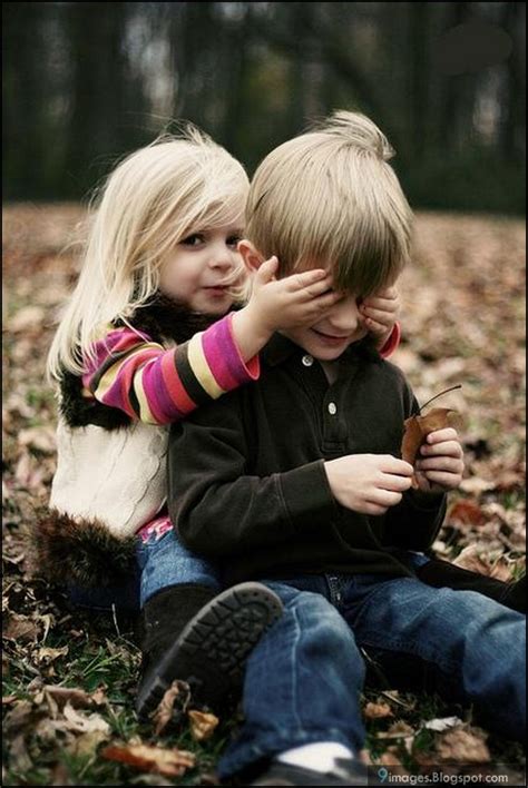 Cute Kid Couple with Baby Sister Image ~ Couple Picture