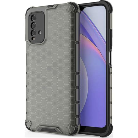 Mobigear Honeycomb Xiaomi Redmi 9T Shockproof Hardcase Hoesje Grijs