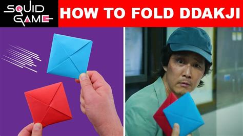 How To Make Squid Game Ddakji Diy Origami Squid Game Flip Paper Card