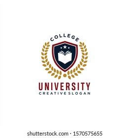 College Logo Design Template Vector Illustration Stock Vector (Royalty ...