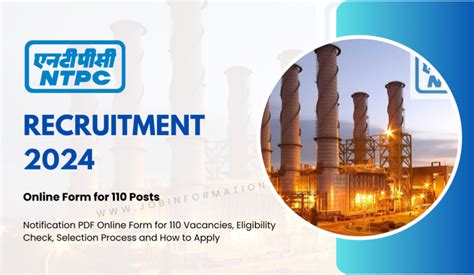 Ntpc Recruitment 2024 Out Notification Pdf Online Form For 110