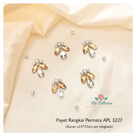 Jual Payet Rangkai Bunga 3d Apbr Kompilasi Gold Bunga Jahit Shopee