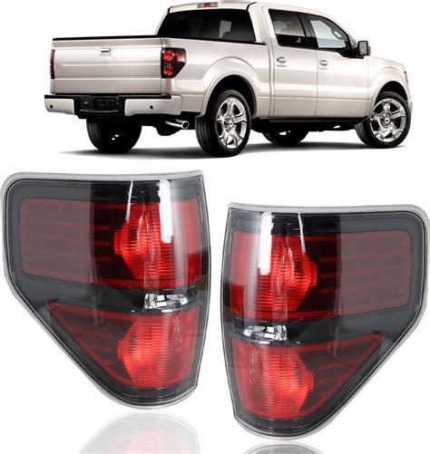 Labwork Driver And Passenger Side Red Smoked Tail Lights Replacement For4 Ford F150