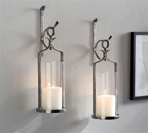 Artisanal Wall Mount Candleholder Silver Wall Mounted Candle Holders Candle Wall Sconces