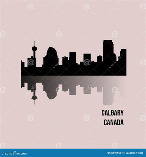 Calgary Canada City Skyline Stock Vector Illustration Of Artwork