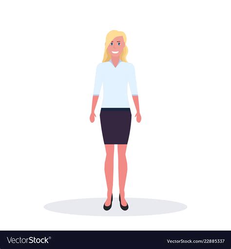 Businesswoman Standing Pose Business Woman Office Vector Image