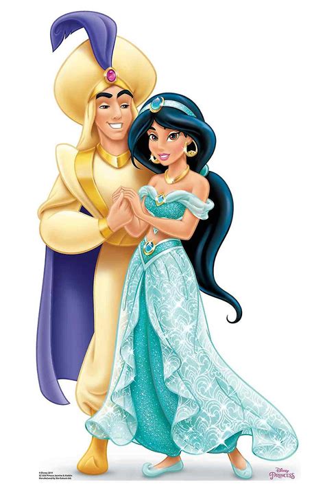 Princess Jasmine and Aladdin Official Disney Cardboard Cutout | Fruugo US