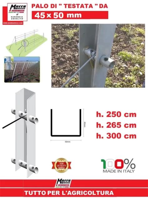 PALO TESTATA 50X45 Pali Vigneto Recinzione Acciaio Zincato Cemento