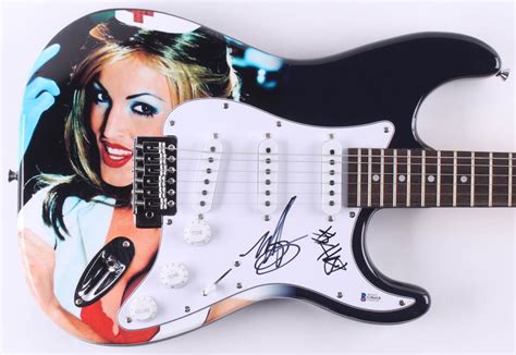 Mark Hoppus And Travis Barker Signed Blink 182 Electric Guitar Beckett Coa Pristine Auction