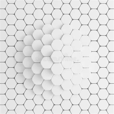 White Hexagon Background 3d Illustration 3d Rendering Stock