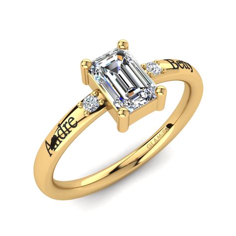 Buy 0 62 Carat Emerald Cut Cut 14k Yellow Gold Diamond GLAMIRA Ring