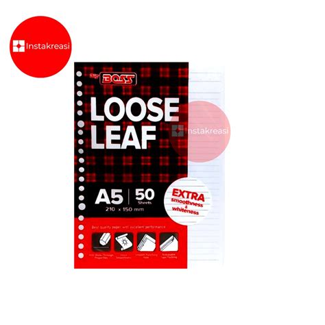 Jual Loose Leaf Isi Kertas File Binder Big Boss A Lembar Shopee