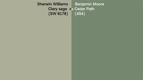 Sherwin Williams Clary Sage SW 6178 Vs Benjamin Moore Cedar Path 454