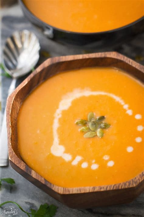 Butternut Squash & Sweet Potato Soup is perfect for fall