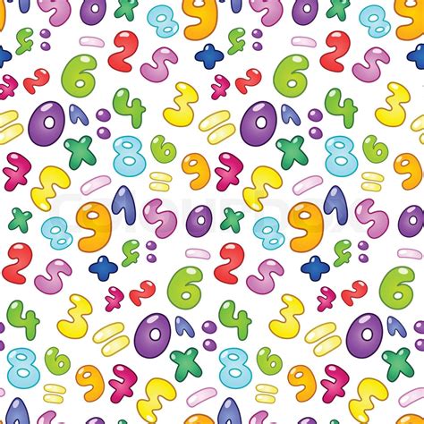 Seamless pattern of bubble numbers and math signs | Stock vector ...