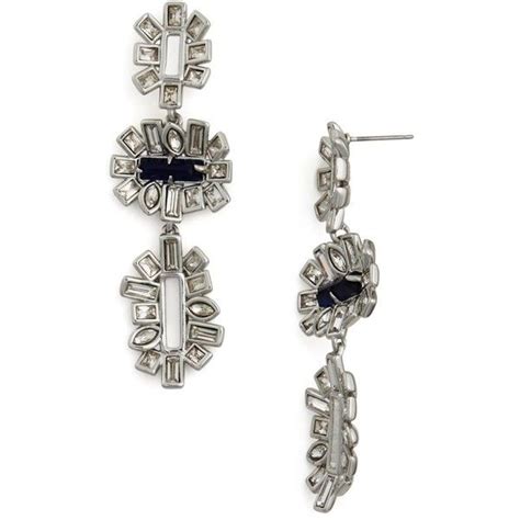 Alexis Bittar Miss Havisham Framed Baguette Tiered Drop Earrings