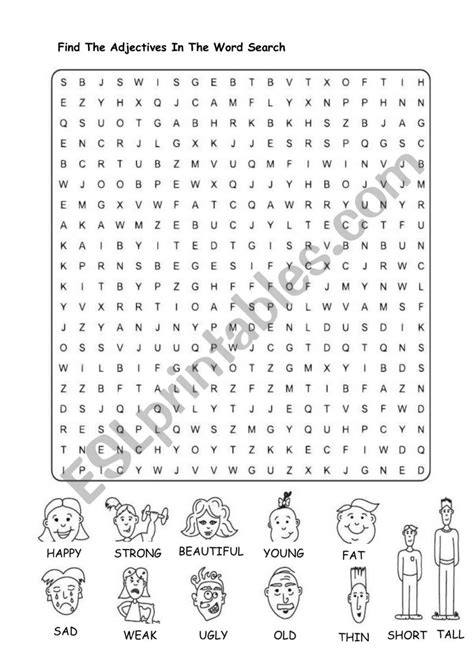 Adjectives Word Search Esl Worksheet By Miez