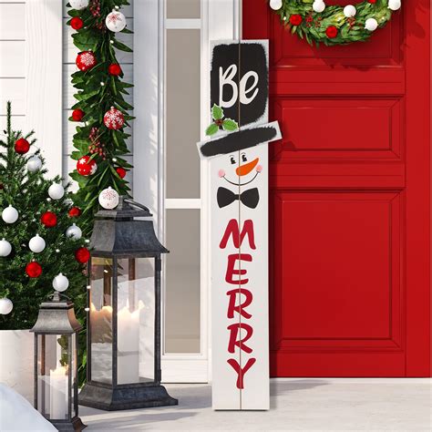 Glitzhome Christmas Wooden 42-inch Porch Sign - Overstock - 28881763