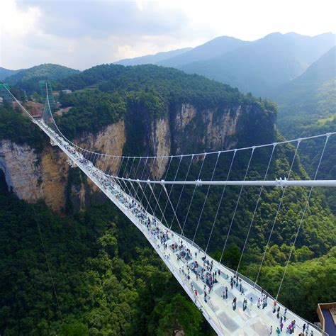 World S Longest And Tallest Glass Bridge Zhangjiajie National Forest China Interestingasfuck