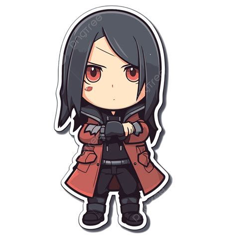 This Sticker Contains The Image Of A Anime Girl Wearing A Black Dark Coat Vector Clipart Coat