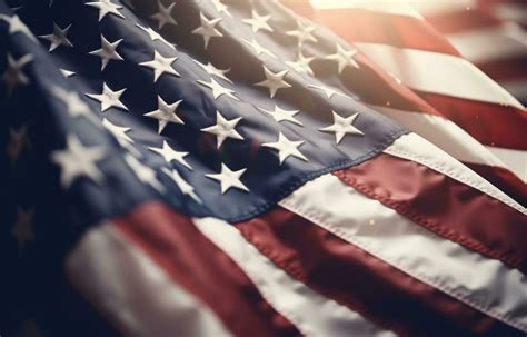 Patriotic American Flags Against Blurred Background 29562836 Stock