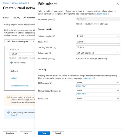 Tutorial Connect Virtual Networks With Vnet Peering Azure Portal