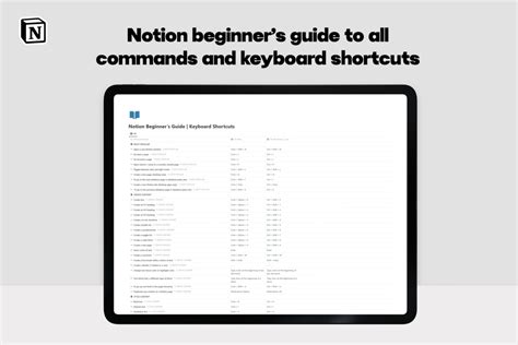 Notion Beginner S Guide Tutorial For Beginners Keyboard Shortcuts