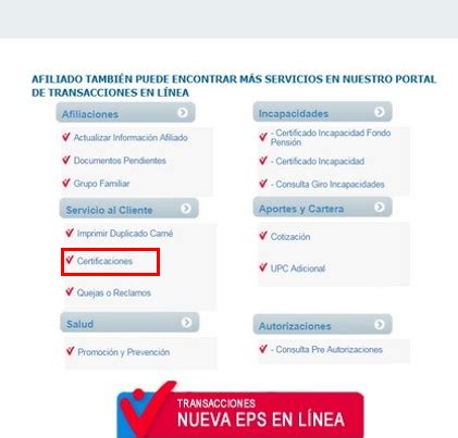 Certificado Nueva Eps C Mo Descargar E Imprimir En L Nea Ingeso