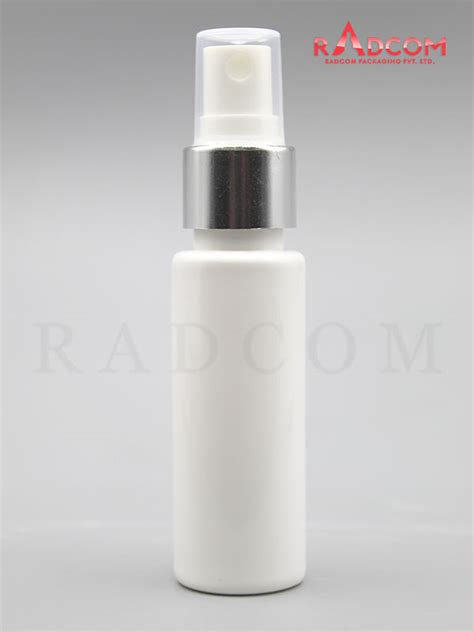 30ML Tulip Opaque White Pet Bottle With White Mist Pump With Silver